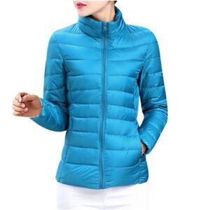 Kaxi Mei Korean Turquoise Ultra Lightweight Down Puffer (like Uniqlo)